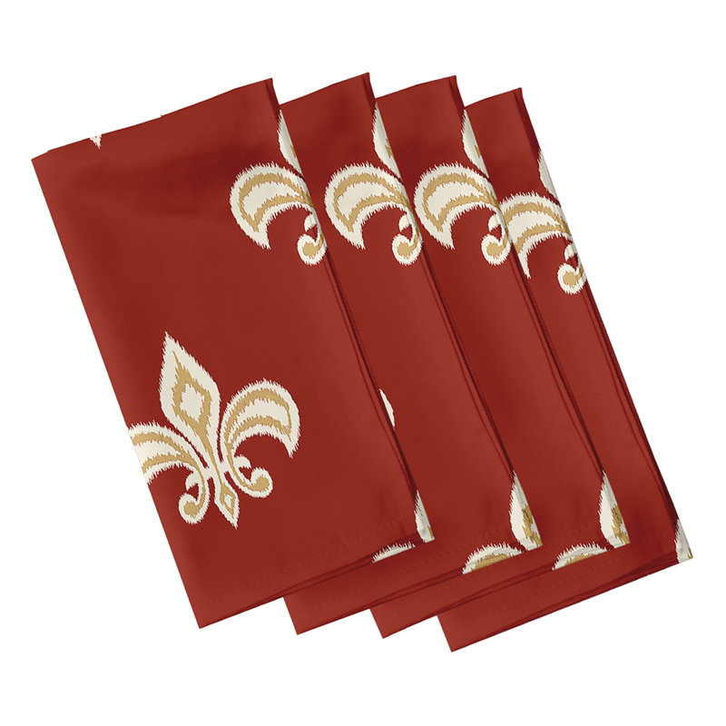 Chiketa Fleur de Lis Napkins, Red