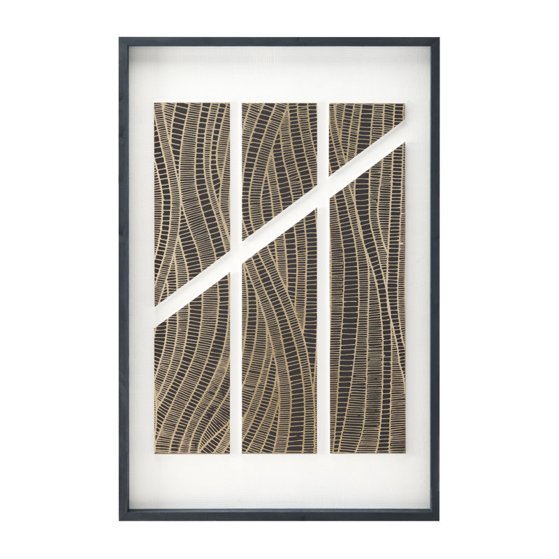 Buford, art abstrait moderne encadré, technique mixte