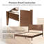 Lit en bois massif de style Mid-Century avec tête de lit moelleuse Boneva-1496499249-1496499250