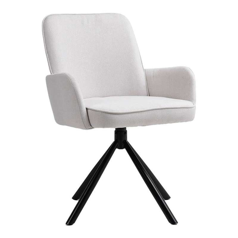 Upholstered Swivel Armchair, Beige