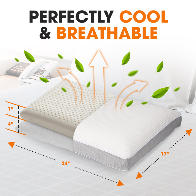 Dual-Sided Latex Foam Hypoallergenic Sleeping Pillow