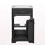 Meuble-lavabo de 20 po avec lavabo, armoire de salle de bain avec porte à fermeture douce, support de rangement et tablette réglable, noir-1163854171