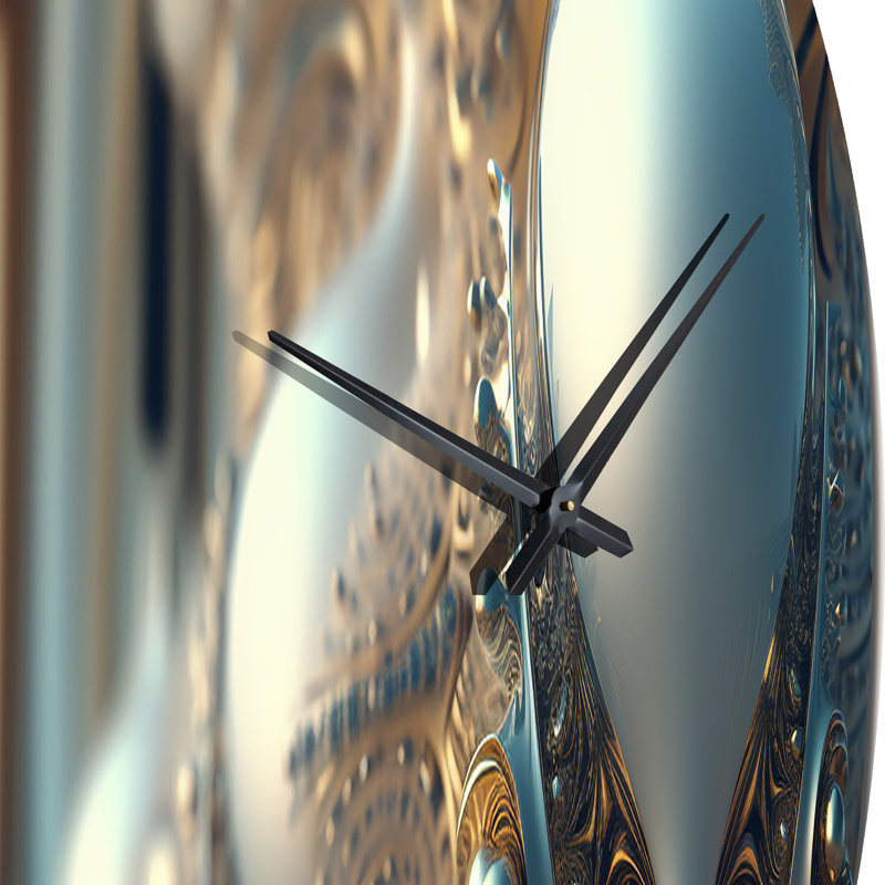 Horloge murale Fractal Turquoise, Grand