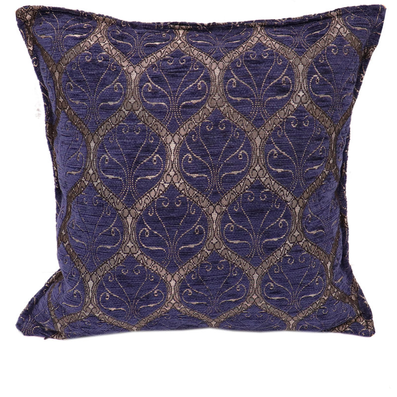 Housse et insert de coussin en chenille Ractangular, Denim