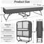 Lit pliant avec matelas simple en mousse douce - Structure en métal facile à transporter pour la détente des adultes