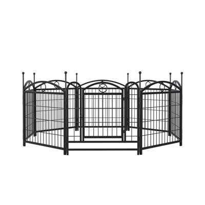 Parc pour chien avec 8 panneaux et enclos en métal pour animal de compagnie