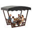 Ensemble de table de pique-nique et de banc d'extérieur en bois massif imperméable avec auvent amovible, ensemble de salle à manger rectangulaire en bois toutes saisons pour patio, jardin, terrasse, parc et plage-79697584