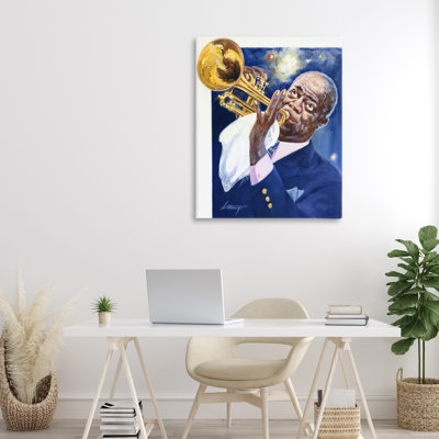 Louis Armstrong Portrait Canvas, design by Wind River Studios