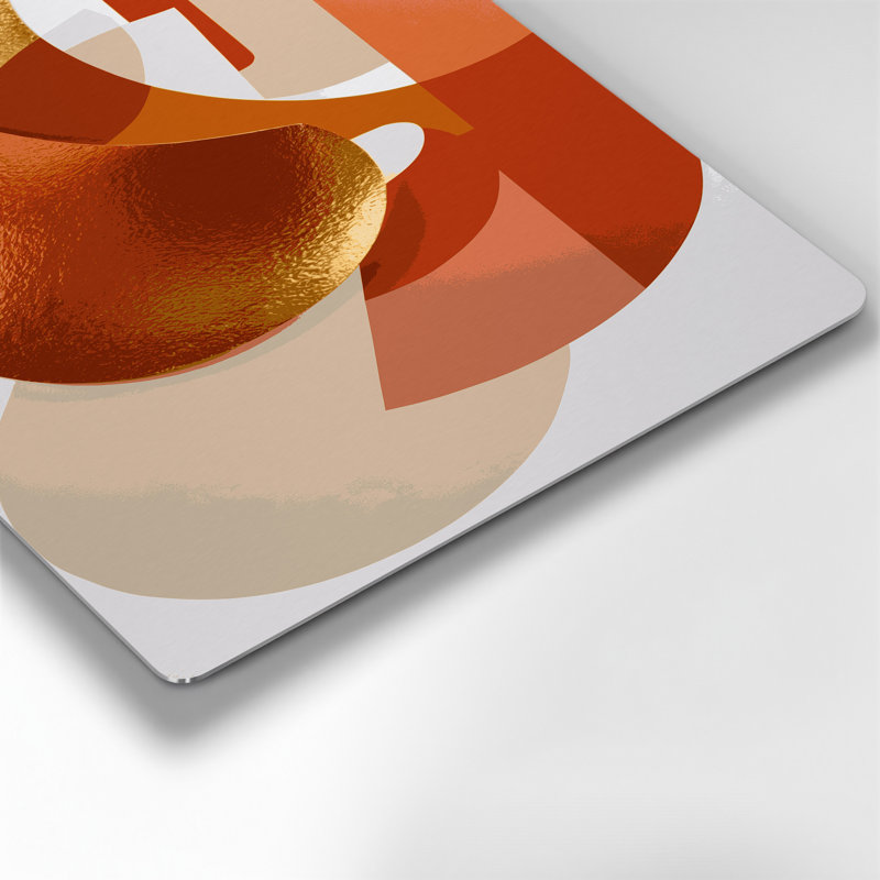 Abstrait formes 74, art mural en métal beige, H 12 po x l 18 po