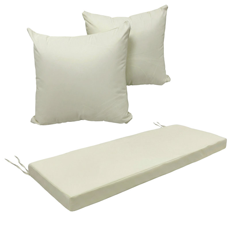 Versatile Patio Cushion Set With Weatherproof Fabric - Includes Bench Cushion & 2 Pillow Covers For Garden And Porch Furniture