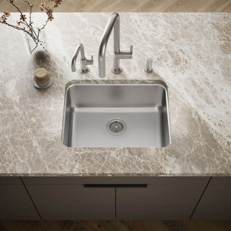 Undertone® 23" L x 17-1/2" W x 9-13/16" Medium Squared Under-Mount Single-Bowl Kitchen Sink