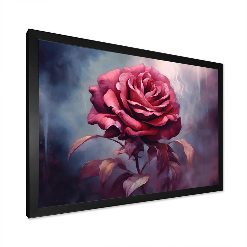 Timeless Vintage Rose - impressions sur toile rose, Cadre simple noir, H 34 po x l 44 po x P 1,5 po