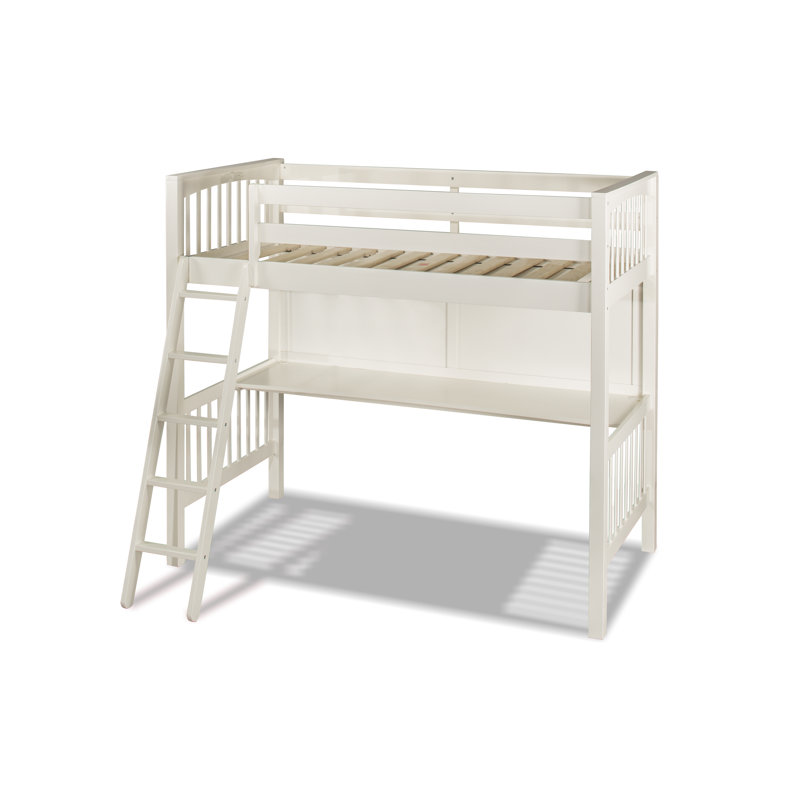Lit mezzanine simple avec bureau intégré Harold de Viv + Rae™, Blanc