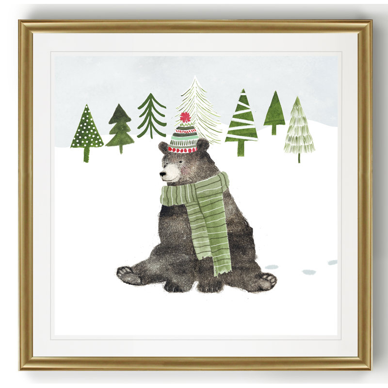 Bois de noël iv, reproduction d’art, H 30,5 po x l 30,5 po x P 1,5 po, Cadre doré