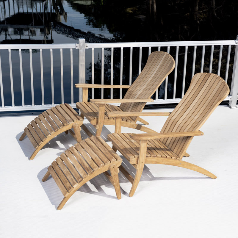 Teak Double Adirondack Set