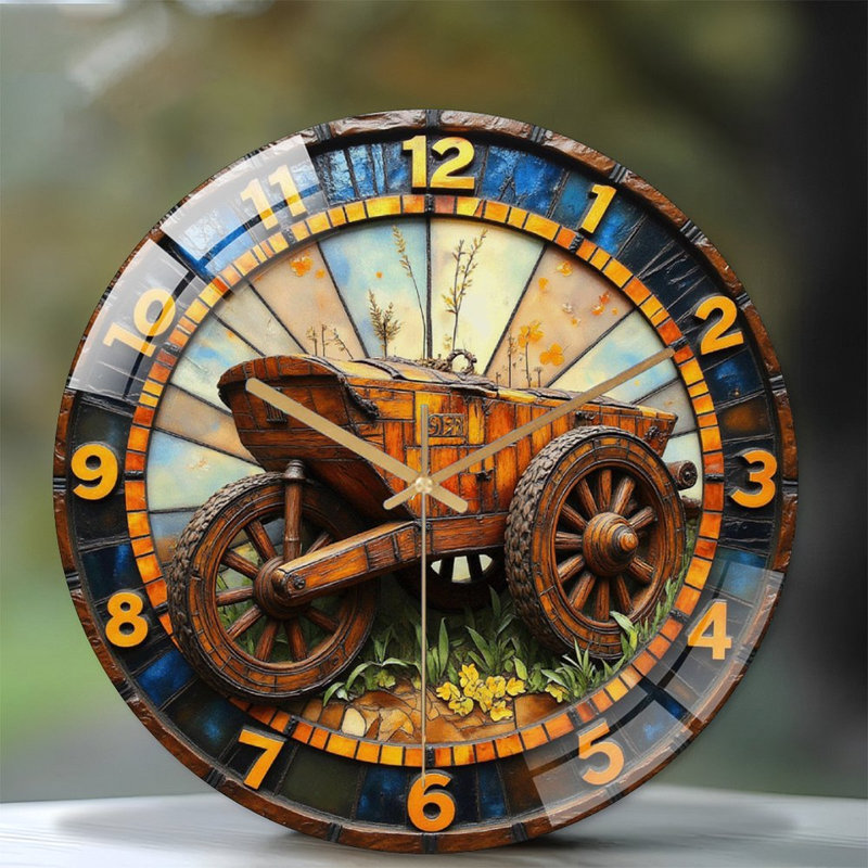 Horloge murale rétro en bois Vintage