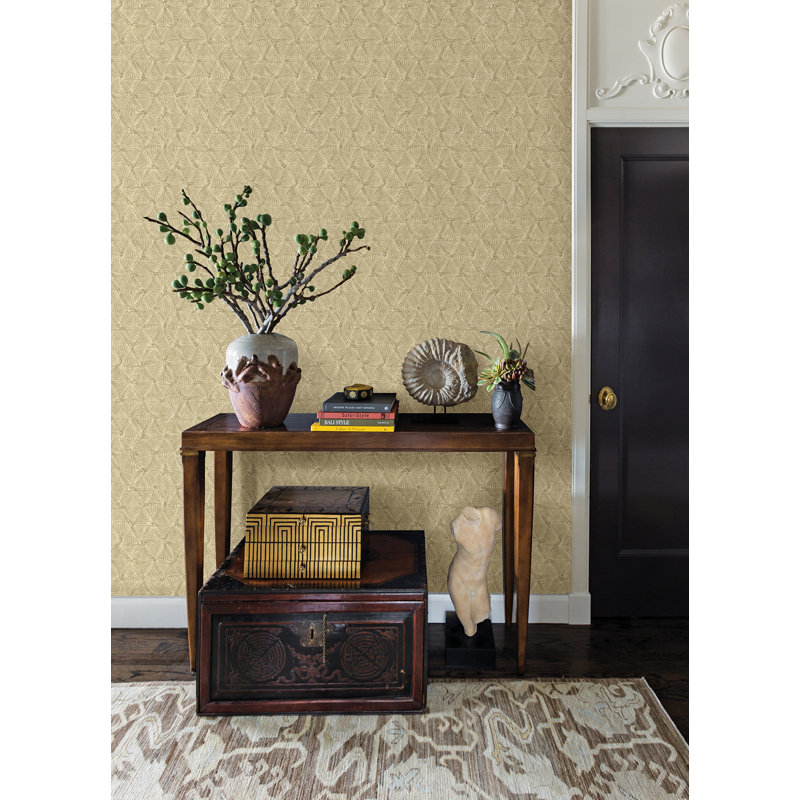 Geometric Metallic Wallpaper Roll, Gold
