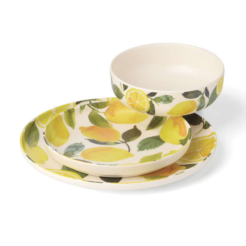 Service de table 12 pièces Oneida 24 Seven Melamine Lemon