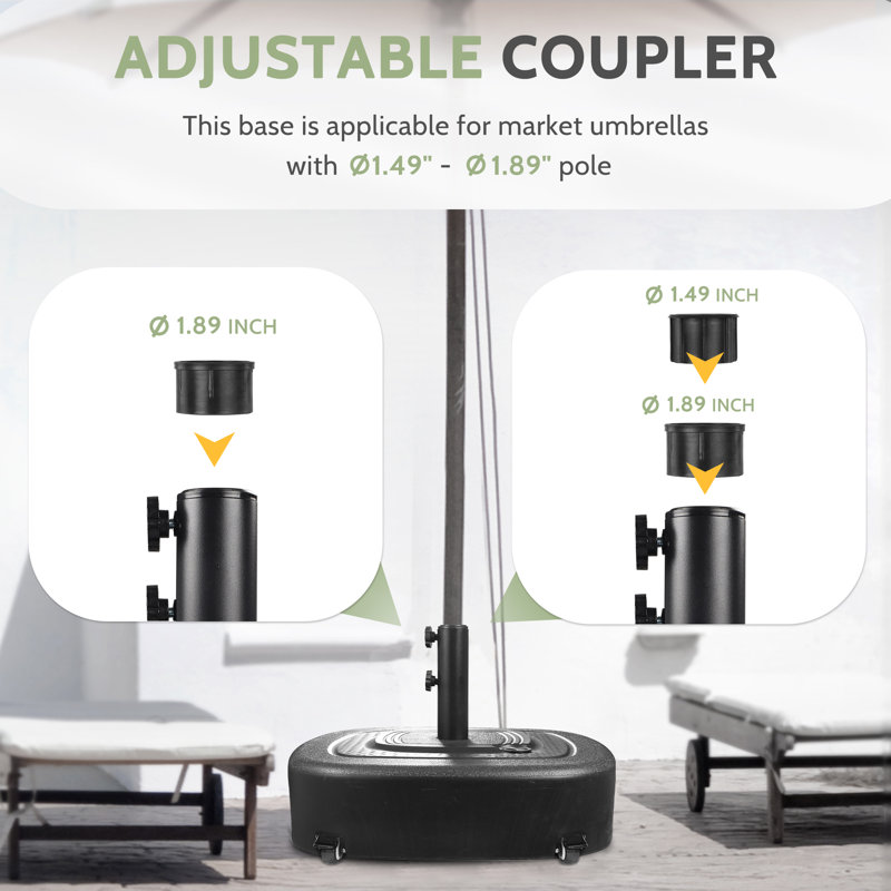 Ladanian Plastic Mobile Free Standing Base with 4 Wheels and 2 Locks