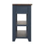 Console en bois de pin massif 48 po, table d'appoint moderne avec 3 tiroirs de rangement et 2 tablettes. Facile à assembler (bleu marine + plateau brun)-133402710
