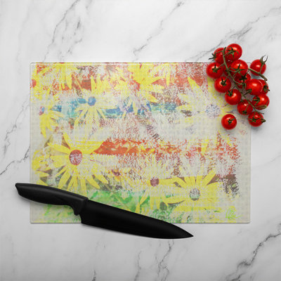 Flower Burst Glass Chopping Board