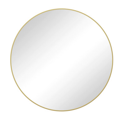 Wall Mirror 39 Inch Circular Mirror Metal Framed Mirror Round Vanity Mirror Dressing Mirror, For Bathroom, Living Room, Bedroom Wall Decor