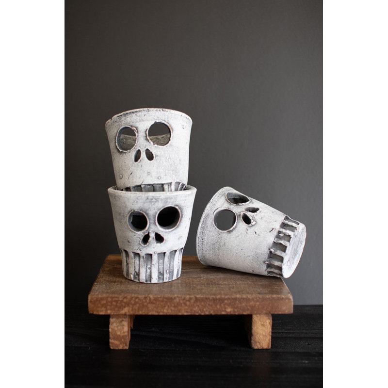  Ensemble de 3 vases d'Halloween crâne d'Halloween