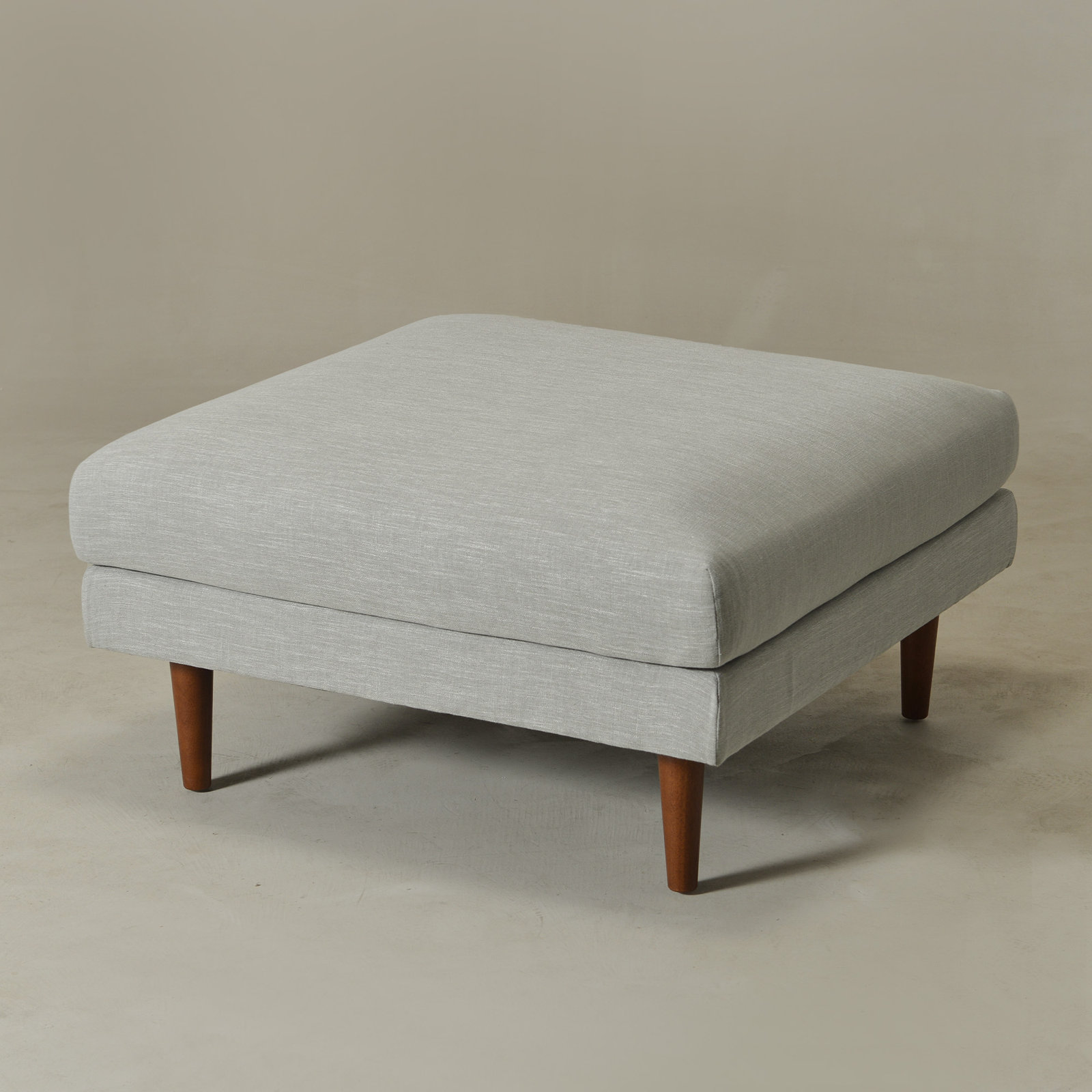 Miller 36" Upholstered Ottoman, Light Gray, 19" H x 36" W x 36" D