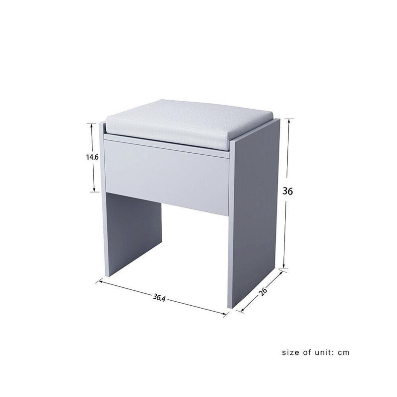 Denno Dressing Table with Mirror, Grey
