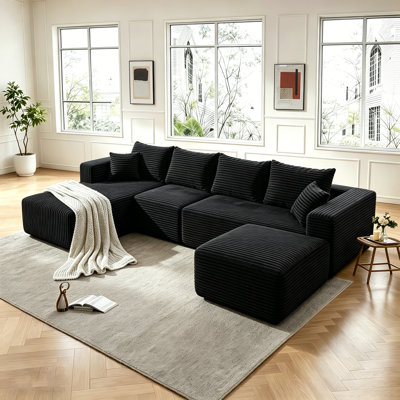 Canapé modulaire en U 118 po Corduroy