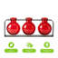 Ensemble de vases de table 3 pièces Blooms - rouge-22103951