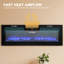 Foyer électrique encastré mural de 50 pouces avec télécommande, minuterie, 12 flammes, écran tactile, foyer linéaire avec foyer et cristal pour le salon-615703395