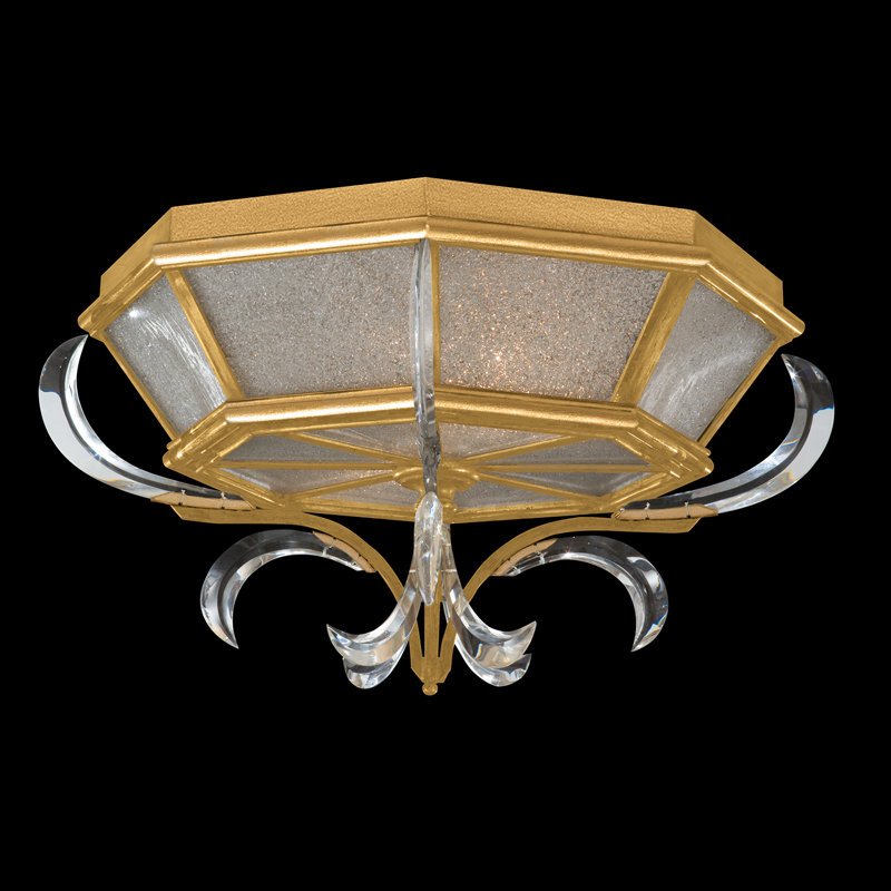 Beveled Arcs Flush Mount, Gold