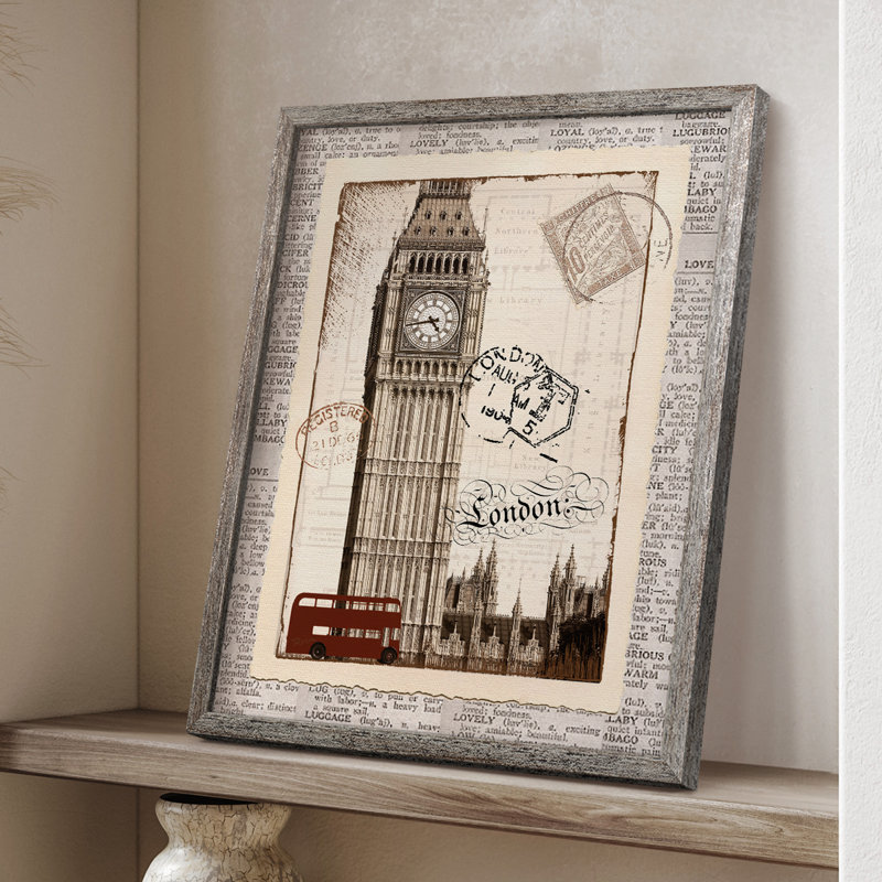 London Memories Framed Print - Solid Wood, 11" H x 9" W