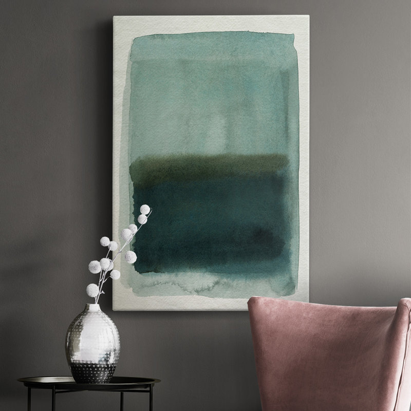 Sea Glass Windowpane I - peinture sur toile tendue, H 27 po x l 16 po x P 1 po