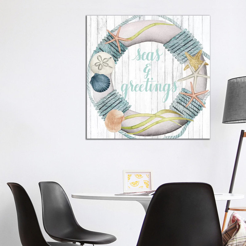 Seas And Greetings Collection A by Grace Popp - Wrapped Canvas Print, 93.98 cm H x 93.98 cm W