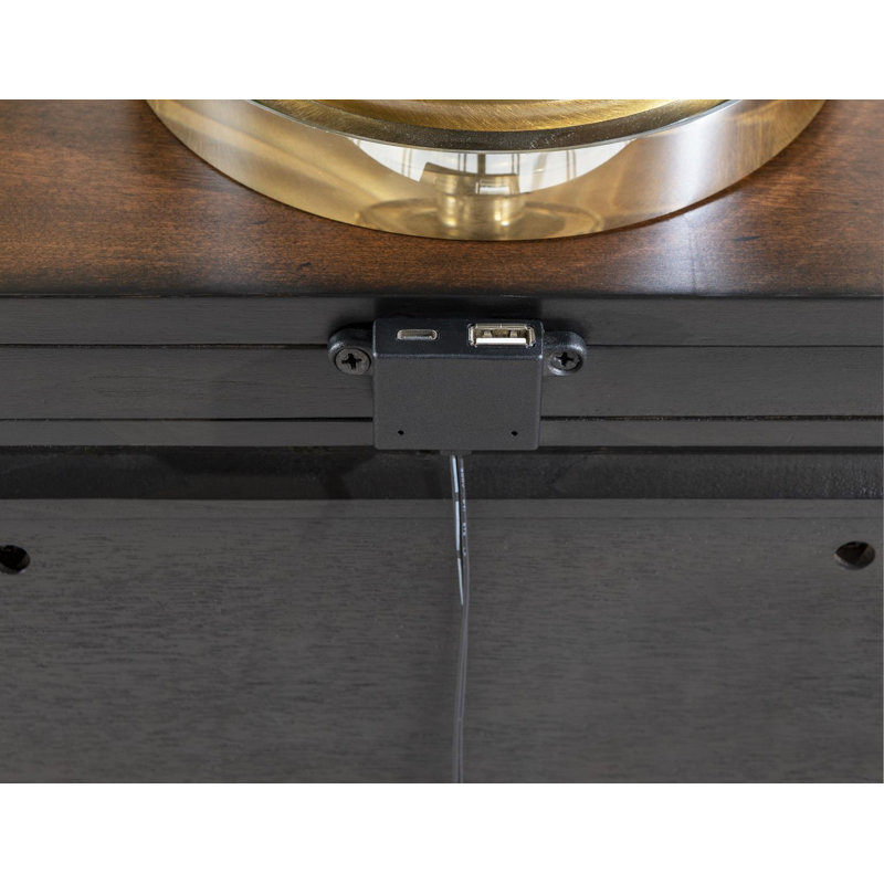 Table de chevet ouverte (1 tiroir, 1 tablette ouverte, chargement USB / USB-C)