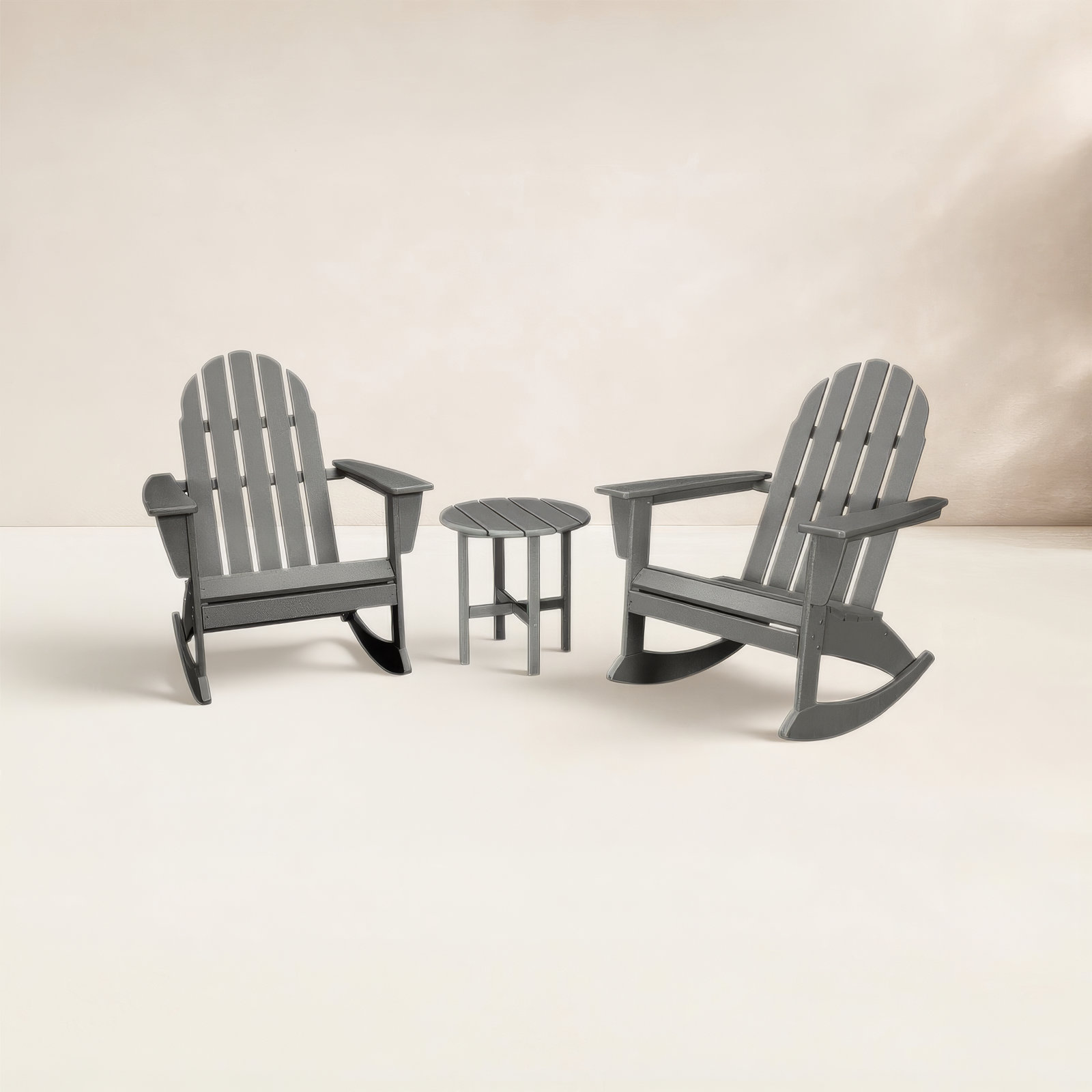 POLYWOOD® Vineyard Rocking Adirondack Chair, Slate Gray