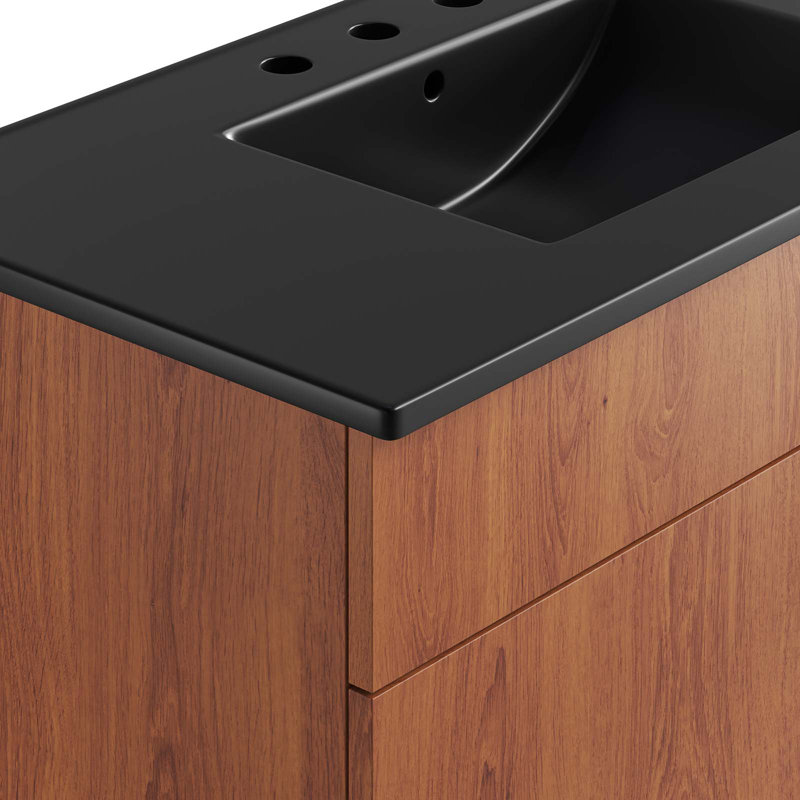 Miles 36" Black Walnut Bathroom Vanity with Ceramic Sink