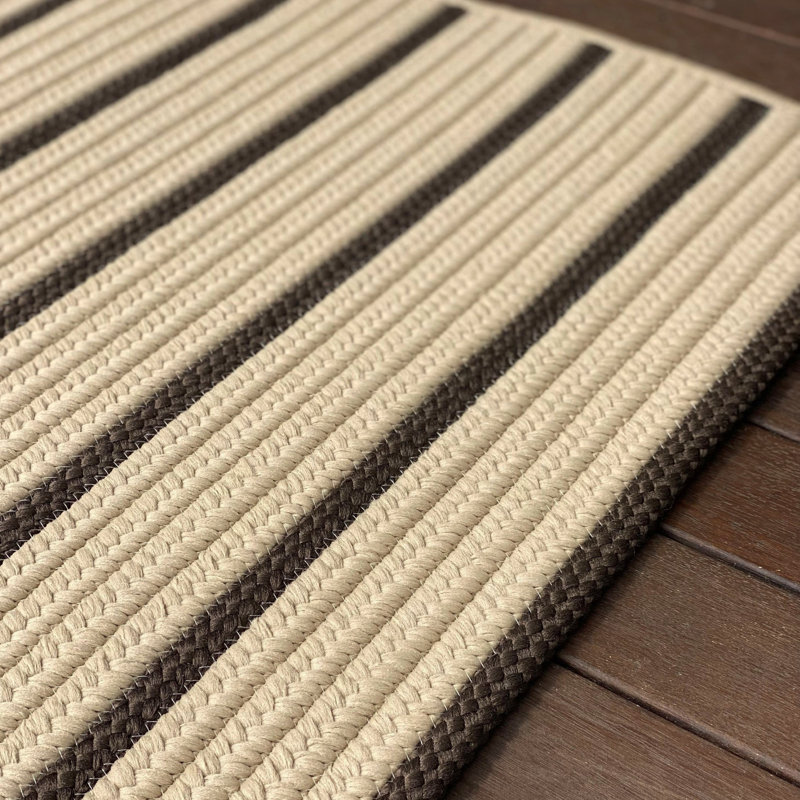 Tapis intérieur / extérieur en polypropylène tressé à la machine Rectangle Kemone, Rectangle 9 pi x 12 pi