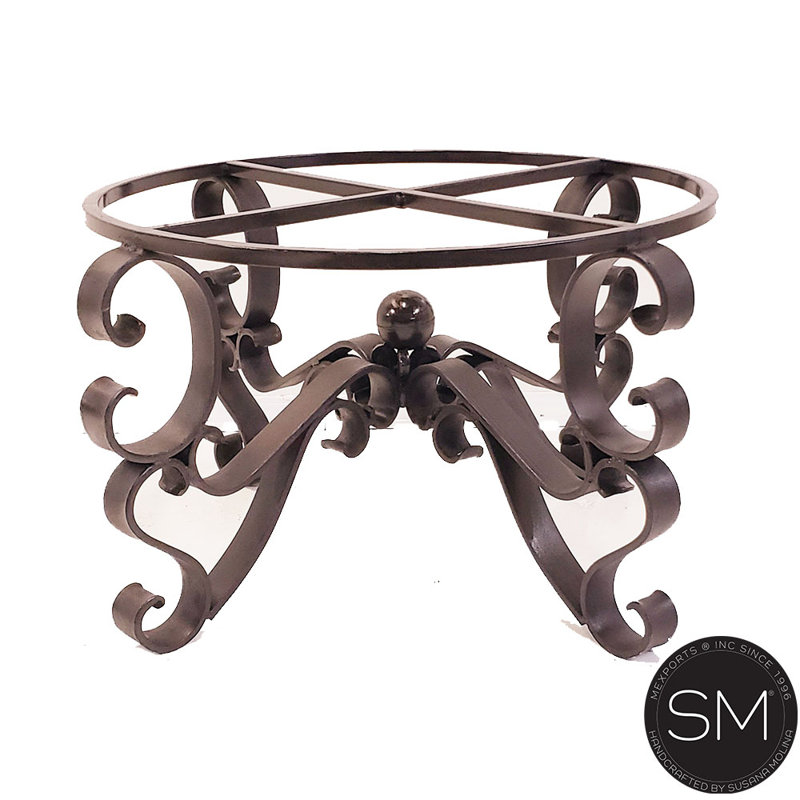 High End Wrought Iron Coffee Table with a 48” Round stylish Natural Copper Top