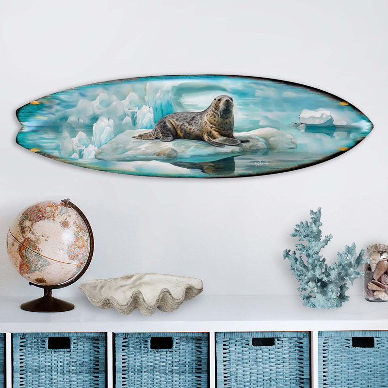 Décoration murale planche de surf, H 13,5 po x l 48 po x P 1 po