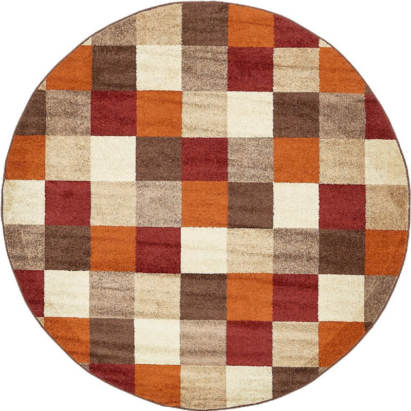 Abstract Indoor Rug, Round 8'