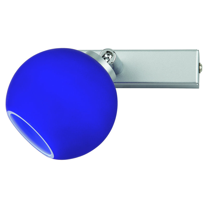 Pickett 7.3cm H Glass Round Wall Sconce Shade ( Screw On ), Opal blue