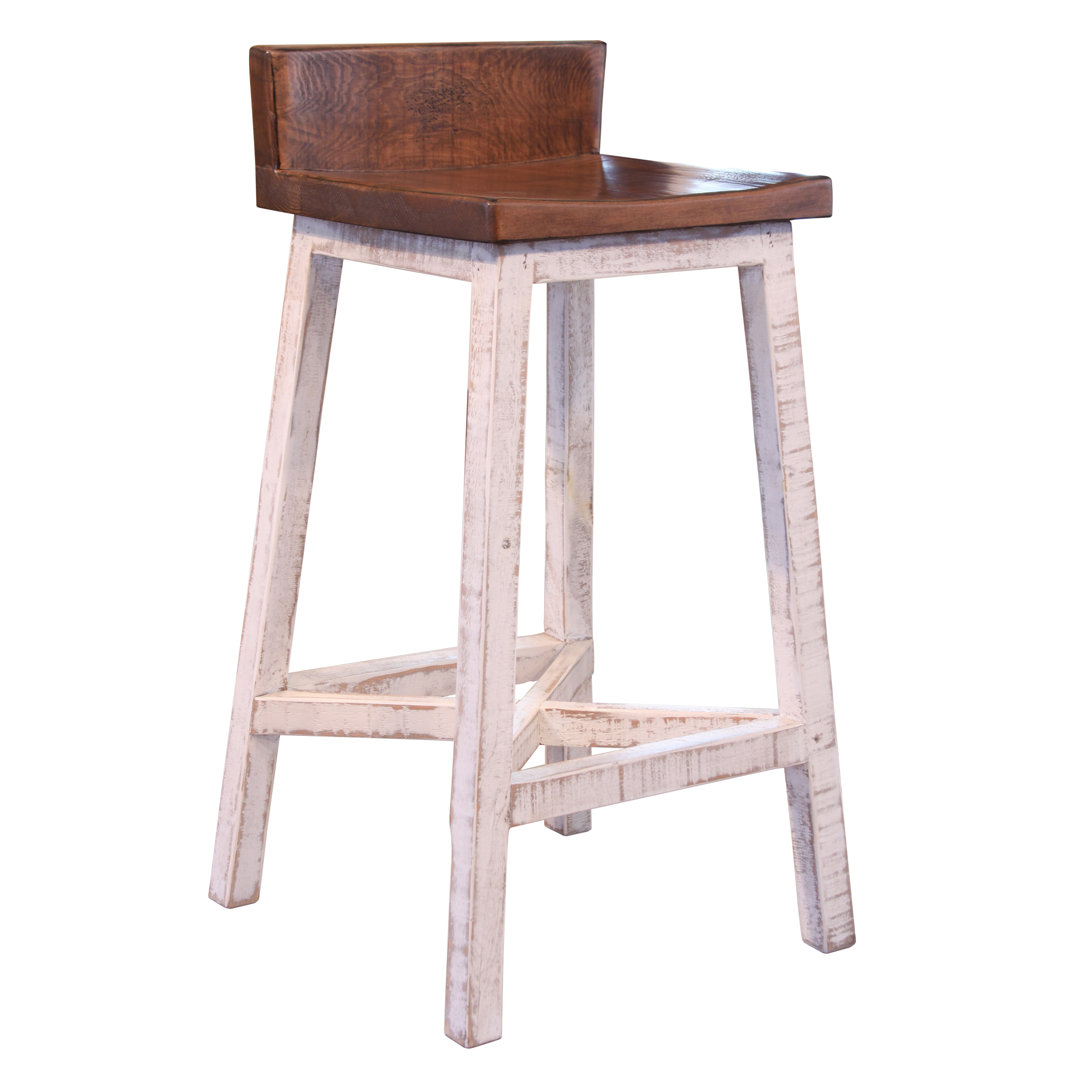 Dansby 30" Stool with Wooden Seat & Base (Set of 2) Gracie Oaks 