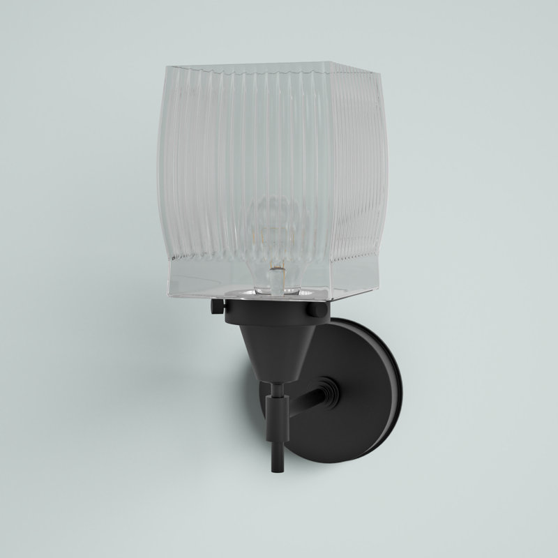 Gayle Armed Sconce, Incandescent, Matte Black