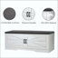 Banc de rangement à 2 niveaux, banc à chaussures de ferme avec coussin de siège rembourré, banc d'entrée avec 2 portes de grange et 2 tablettes réglables, pour le vestibule, la chambre à coucher, le salon