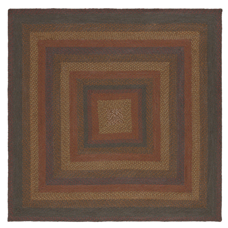 Indyah Flat Weave Jute Geometric Rug, Square 6'