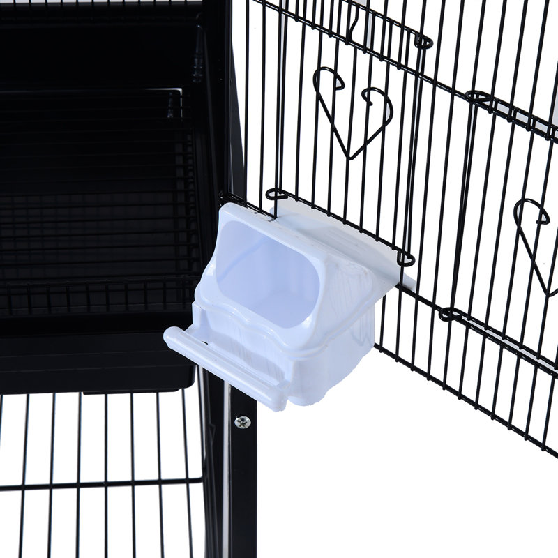 Cage à oiseaux avec roues 61,81 po Chaysten, Noir, noir, noir, noir