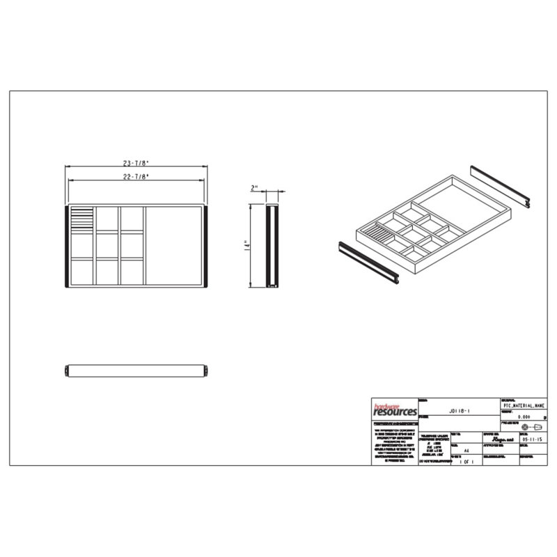 10 Compartment Felt  Jewelry Organizer with Ring Insert Drawer Kit, Gray